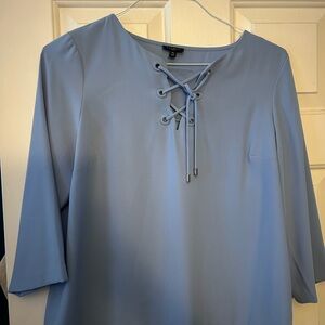 Talbots Light Blue Lace-Up Blouse